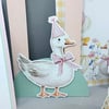 Pembe Kurdeleli Kaz Ördek Silly Goose Ayaklı Maket