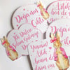 Pembe Peter Rabbit Diş Buğdayı Konuşma Balonu
