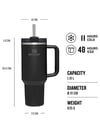 Stanley Quencher Siyah 1.18 lt Pipetli Termos Bardak