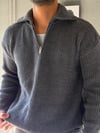 Fermuarlı Oversize Triko Kazak