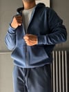 Oversize Fermuarlı Üç İplik Kapşonlu Sweatshirt