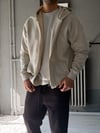 Oversize Fermuarlı Üç İplik Kapşonlu Sweatshirt