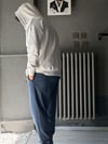 Oversize Fermuarlı Üç İplik Kapşonlu Sweatshirt