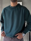 Oversize Şardonlu Bisiklet Yaka Sweat