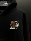 oversize şardonlu patch hoodie