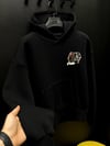 oversize şardonlu patch hoodie