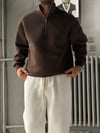 Oversize Şardonlu Yarı Fermuarlı Sweat