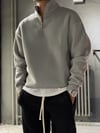 Oversize Şardonlu Yarı Fermuarlı Sweat