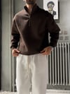 Oversize Şardonlu Yarı Fermuarlı Sweat
