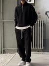 Oversize Şardonlu Yarı Fermuarlı Sweat