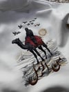 Şardonlu Oversize Nakışlı ve Baskılı Sweatshirt