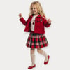 BBR-5270Baby Rose  Kız Çocuk Kaşe Ceket Ekose Etekli Takım  BBR-5270