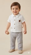 BRY-1063Erkek Bebek Müslin Takım