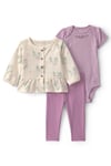 CTR-1V404410Layette Kız Bebek 3'lü Hırkalı Set CTR-1V404410