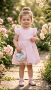 CCS-2643Kız Bebek Payet Çantalı Elbise CCS-2643