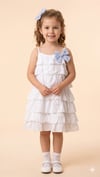 CKB-70728Kız Çocuk Dokuma İp Askılı Elbise CKB-70728