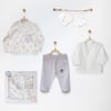 ANW-AC27050Erkek Bebek Hastane Çıkışı 5 Pcs Newborn Set Hedgegog Family ANW-AC27050