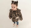 CCS-2766Kız Bebek Leopar Çantalı Peluş Mont CCS-2766