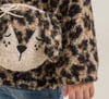 CCS-2766Kız Bebek Leopar Çantalı Peluş Mont CCS-2766