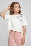 DMB-0750Kız Çocuk İşlemeli T-shirt DMB-0750