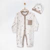ANW-AC27056Erkek Bebek Tulum Takım Romper Hat Set Hedgegog Family ANW-AC27056