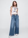 JeansGAP744419000GAP V-Knit Like Pull Baggy Med Ocean Kadın Jeans
