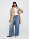 JeansGAP744419000GAP V-Knit Like Pull Baggy Med Ocean Kadın Jeans