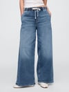 JeansGAP744419000GAP V-Knit Like Pull Baggy Med Ocean Kadın Jeans