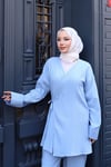Bağlama Detaylı Kimono Takım Bebe Mavisi