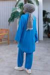 Bağlama Detaylı Kimono Takım Deniz Mavisi 1225