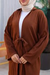 Bağlama Detaylı Kimono Takım Kahvevengi 1225