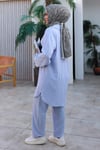 Bağlama Detaylı Kimono Takım Pastel Mavisi 1225