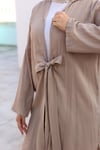 Bağlama Detaylı Kimono Takım Vizon 1225