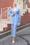 Cep Detaylı Kimono Takım Bebe Mavisi