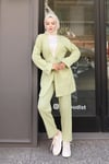 Cep Detaylı Kimono Takım Mint Yeşili