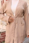 Cep Detaylı Kimono Takım Vizon