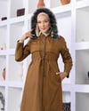 Düğme Detaylı Tesettür Camel Mont 