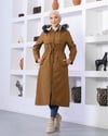 Düğme Detaylı Tesettür Camel Mont 