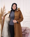 Düğme Detaylı Tesettür Camel Mont 