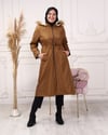 Düğme Detaylı Tesettür Camel Mont 