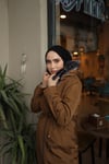 Düğme Detaylı Tesettür Camel Mont 