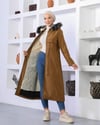 Düğme Detaylı Tesettür Camel Mont 