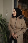 Düğme Detaylı Tesettür Vizon Mont 