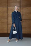 Etekli İkili Takım | Kot Denim Fermuarlı Üst & Uzun Etek