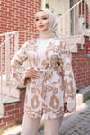 Etnik Desen Kimono Camel