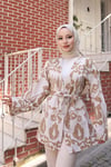 Etnik Desen Kimono Camel
