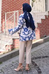 Etnik Desen Kimono İndigo