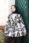 Etnik Desen Kimono Siyah