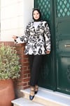 Etnik Desen Kimono Siyah