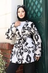 Etnik Desen Kimono Siyah